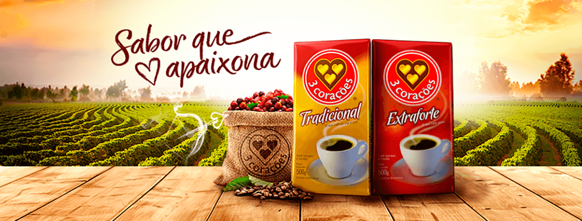 A marca de Café 3 corações divulga campanha em Mídia Exterior