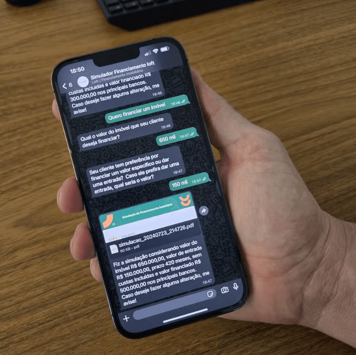 Loft revoluciona o financiamento imobiliário com simulação via WhatsApp
