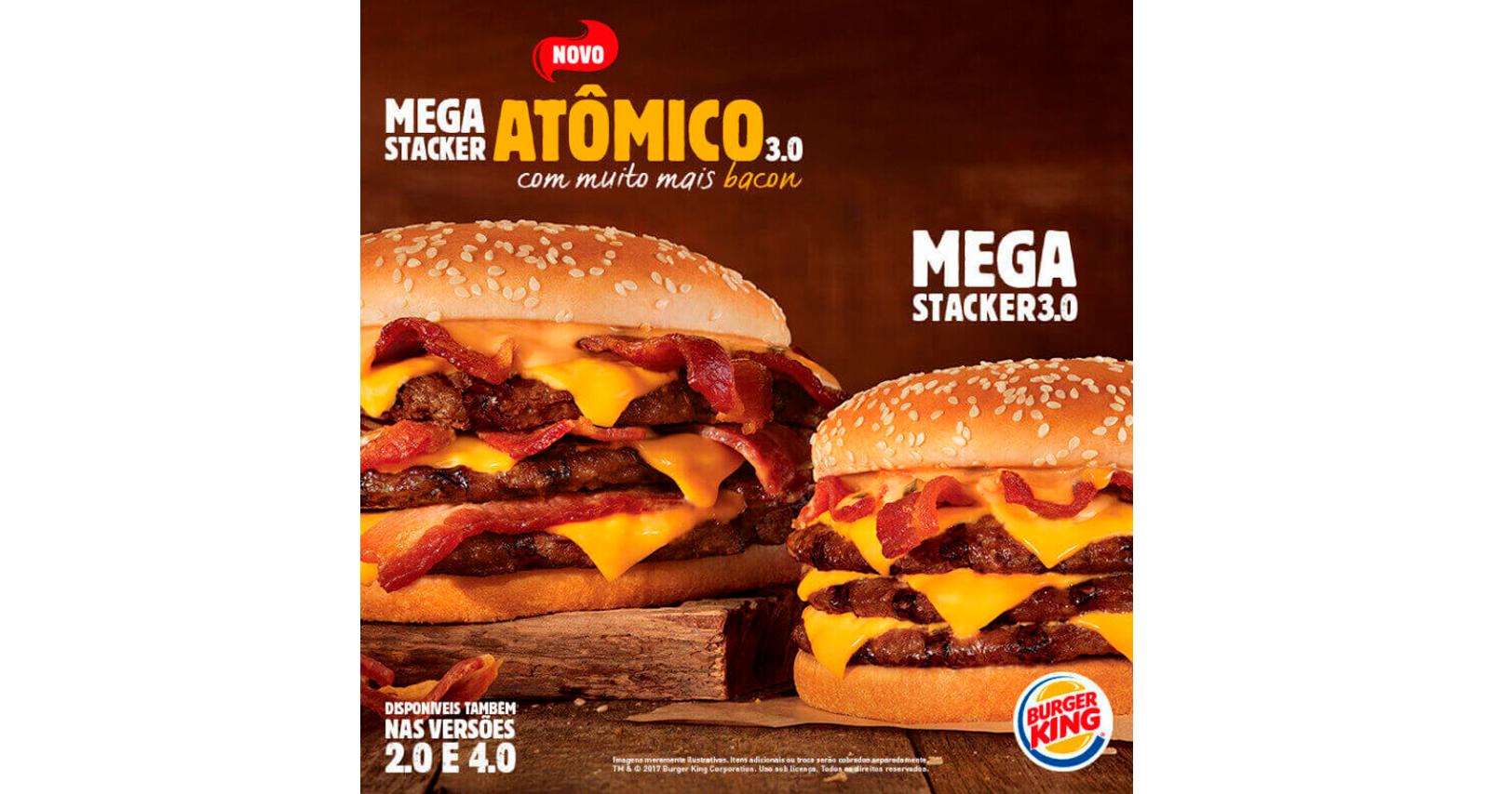 Burger King lança a campanha do Mega Stacker Atômico
